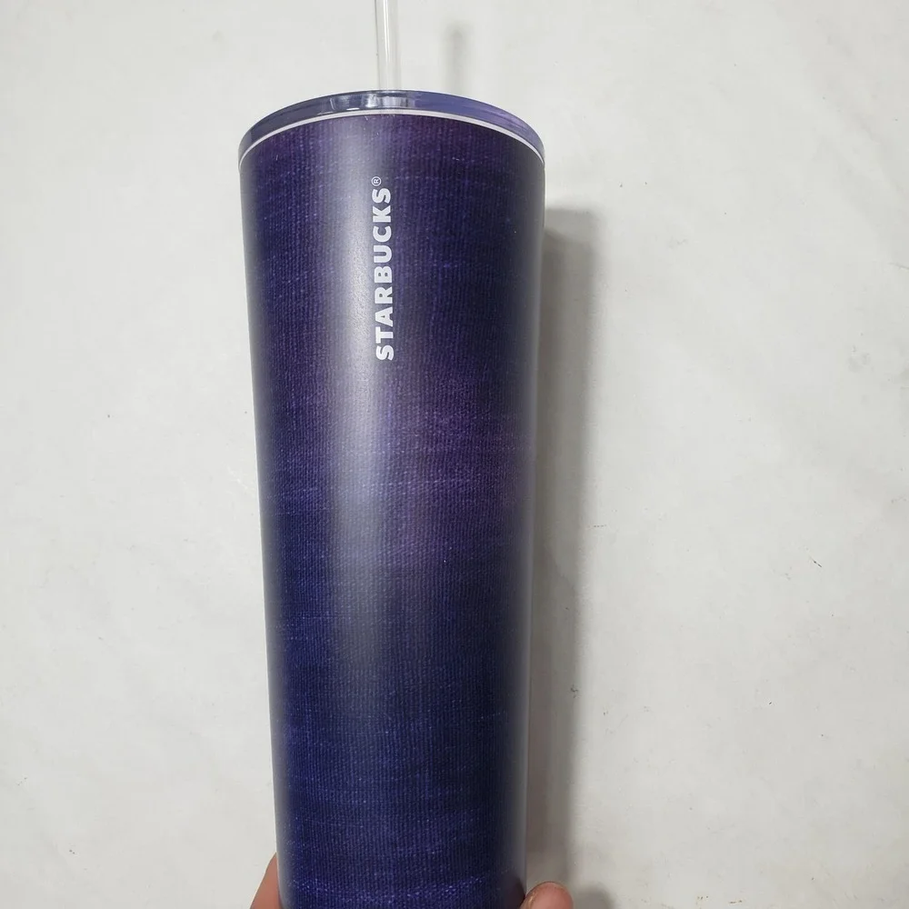 New Starbucks ● 2019 ● Blue Deim  ● Venti 24oz Tumbler With Lid And Straw Unused